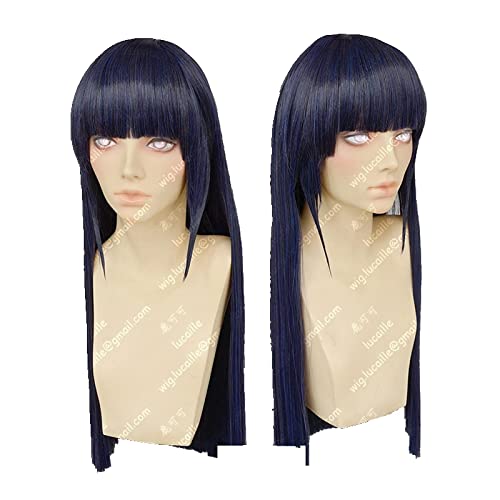 Rambut Lurus Hyuga Hinata Anime Wig Cosplay Bang Rapi + Topi Wig von LINGCOS