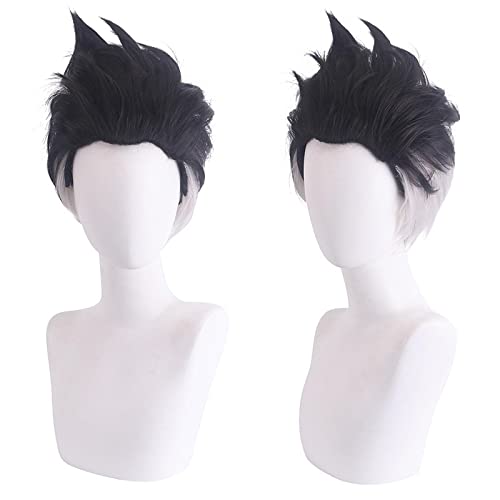 Role Play Wig For Anime Cyberpunk Edgerunners Martinez David Cosplay Wig Black and Grey Short Hair von LINGCOS