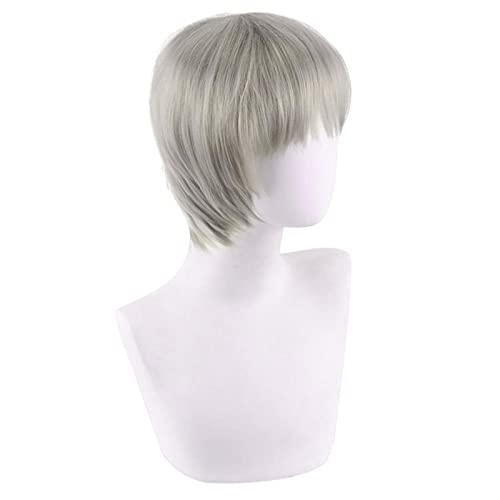 Role Play Wig For Anime Jujutsu Kaisen Toge Inumaki Cosplay Short Silver White Wig Bangs Halloween Wig Role Play Wig For Anime Jujutsu Kaisen Toge Inumaki Cosplay Short Silver White Wig Bangs Halloween Wig von LINGCOS