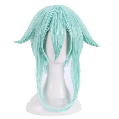 Sword Art Online Sword Sinon Cosplay Wig Asada Shino Blue Heat Resistant Synthetic Hair Wig + Wig Cap von LINGCOS