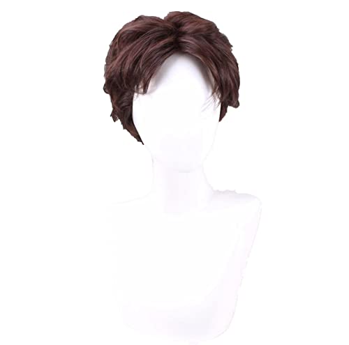 Tangled Cosplay Wig Rapunzel Flynn Rider Men Short Curly Synthetic Hair for Adult Role Play + Wig Cap von LINGCOS