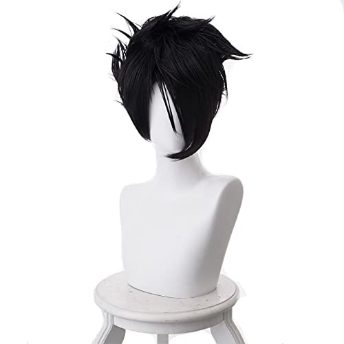 The Promised Neverland Ray Black Hairs Headwear Cosplay Cosplay Ray Short Wigs +Wig Cap von LINGCOS