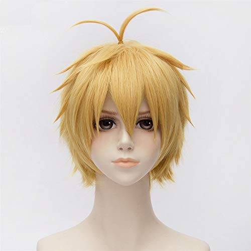 The Seven Deadly Sins Meliodas Cosplay Wigs Heat Resistant Synthetic Hair Perucas Cosplay Wig +Wig Cap von LINGCOS