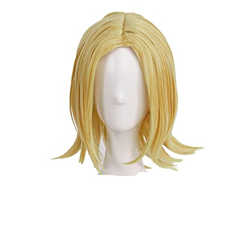 The Seven Deadly Sins Nanatsu no Taizai Elaine Cosplay Wig Golden Blonde Heat Resistant Synthetic Hair Wig + Wig Cap von LINGCOS