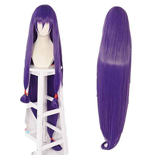 Wig Cosplay FGO Fate Grand Order Rambut Sintetis Ungu Lurus Panjang Nitocris Kastor Pelayan untuk Dewasa + Topi Wig von LINGCOS