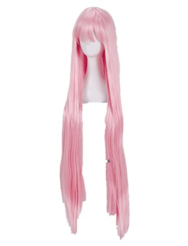 Wig For DARLING in the FRANXX 02 Zero Two Cosplay Wigs 100cm Long Pink Heat Resistant Synthetic Hair Wig + Wig Cap Wigonly von LINGCOS