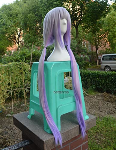 Wig For Miss Kobayashis Dragon Maid Wigs Kanna Kamui Wig 100cm Long Purple Ombre Heat Resistant Hair Cosplay Wig + Wig Cap Onlywig von LINGCOS