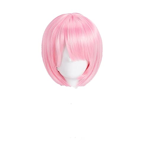 Wig For Re:Life In a Different World From Zero Rem Ram Cosplay Wig Short Heat Resistant Synthetic Hair Wig + Wig Cap Ram von LINGCOS