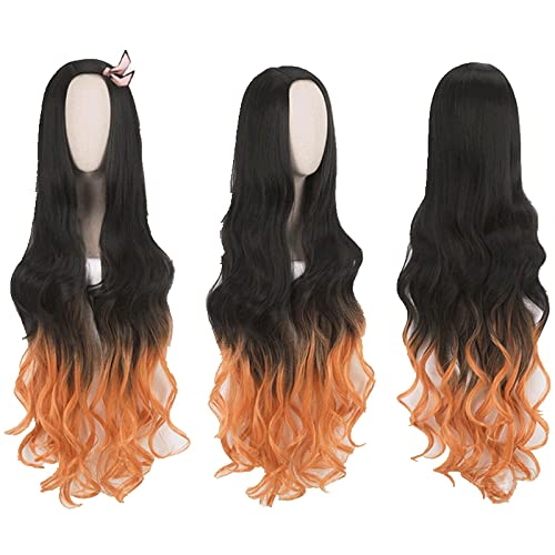 Wig For Wigs Tanjirou Nezuko Kamado Wigs Kimetsu no Yaiba Cosplay Wigs Zenitsu Agatsuma Golden Hair Inosuke Hashibira Blue NezukoKamado von LINGCOS