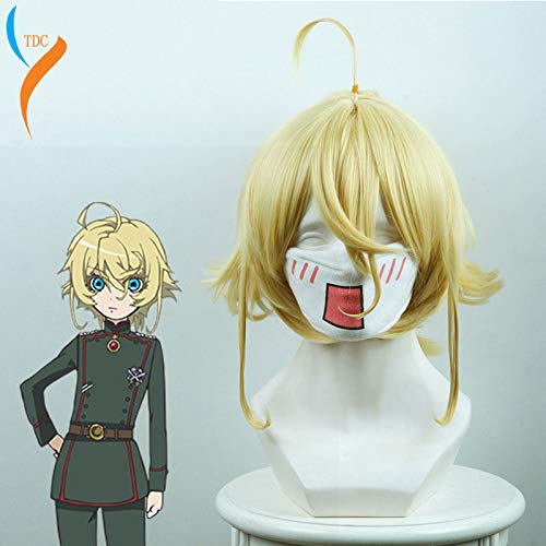 Wig For Youjo Senki Tanya von Degurechaff Cosplay Wig Short Straight for Women Heat Resistant Synthetic Hair Anime Costume Wig Blond von LINGCOS