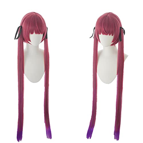 Wig For Youtuber Hoive Houshou Marine VTuber Red Cosplay Wigs FOUR VER. Heat Resistant Synthetic Cosplay Hair Houshou Marine OneSize twolongponytails von LINGCOS