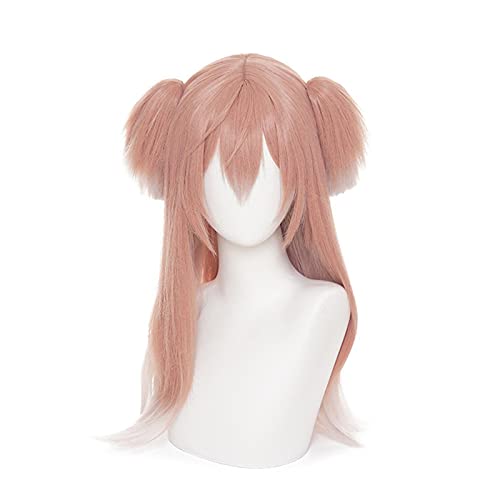 Yanfei Cosplay Wig Game Genshin Impact Yan Fei Cosplay Women Pink Gradient Clip Ponytail Hair Halloween Party Role Play von LINGCOS