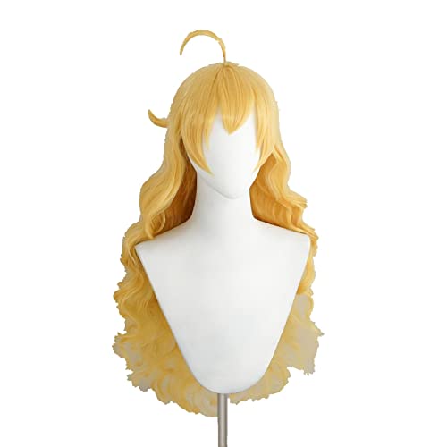 Yellow Yang Xiao Long Wavy Wig Heat Resistant Synthetic Cosplay Hair Anime Cosplay Wig Yang Xiao Long von LINGCOS