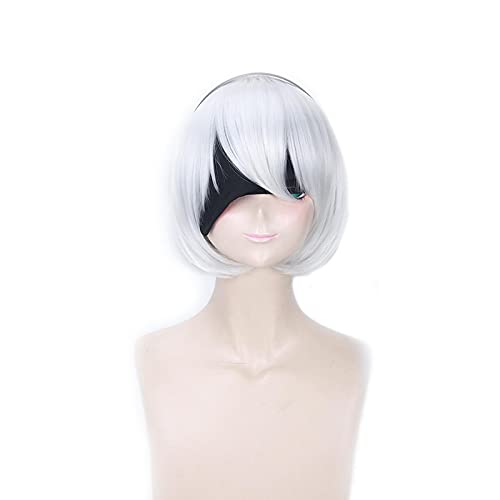 Yorha No.2 Type B 2byorh 2a 9s 2b Wig Cosplay Nier:automata Costume Play Wigs + Wig Cap von LINGCOS