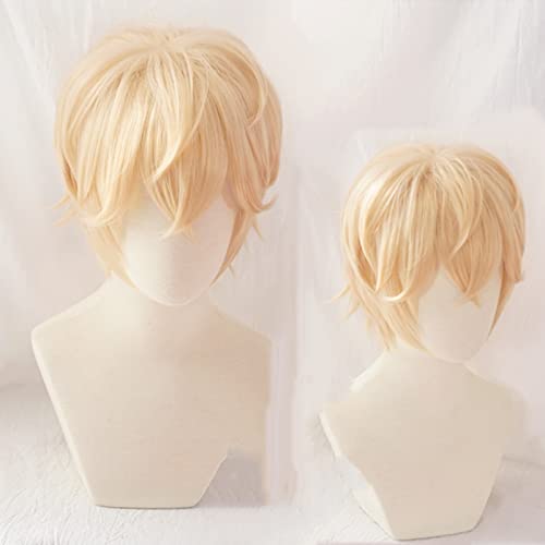 Zhou QiLuo kilo Cosplay Wigs Blonde Short Shaggy Layered Synthetic Cosplay Hair Wigs + Wig Cap von LINGCOS
