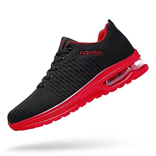 LINGDU Herren Laufschuhe Turnschuhe Sportschuhe Sneaker Running Walkingschuhe Fashion Leichtgewichts Atmungsaktiv Outdoor Fitness (9018Rot 39) von LINGDU