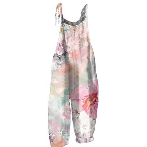 LINGHAOEU Damen Jumpsuit Sommer Overall Damen Übergröße Straight Nacht Summer Böhmische Hohe Taille Blümchen Jumpsuit Frau mit Taschen Cool Rosa 2Xl LINGHAOEU Damen Jumpsuit Sommer Overall Damen Übergröße Straight Nacht Summer Böhmische Hohe Taille Blümchen Jumpsuit Frau mit Taschen Cool Rosa 2Xl von LINGHAOEU