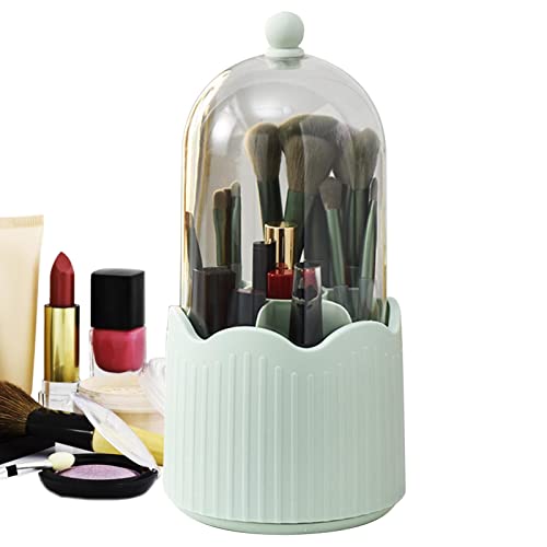 LINGJIONG Make-up-Halter mit Deckel – drehbarer Behälter für Make-up-Pinsel, Staubschutz, Organizer für Make-up-Pinsel, mit Deckel für Waschtisch und Badezimmer von LINGJIONG