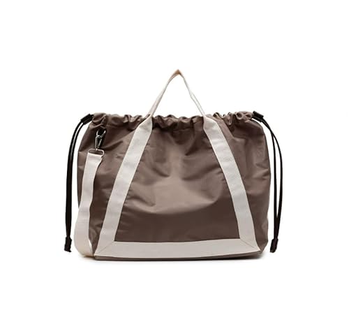 LINGLONGCY Crossbody Tasche College Studenten Klasse Pendeln Handtasche Umhängetasche Mode Drawstring Tote Bag 35cmL*30cmH*20cmW (kaki) von LINGLONGCY