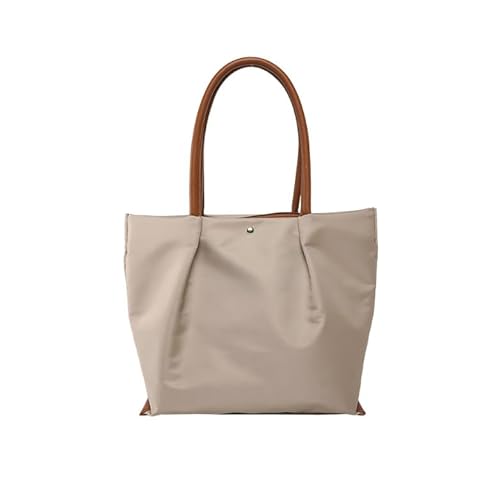 LINGLONGCY Damen Nylon Tote Schulter Hobo Tasche für Arbeit Schule Einkaufen (kaki) von LINGLONGCY