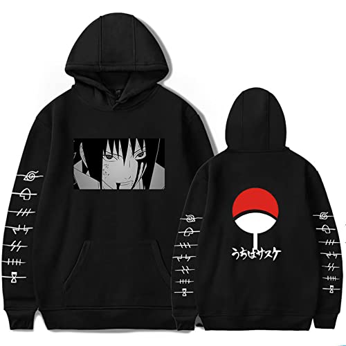 LINGXIAO Jungen Uchiha Itachi Hoodie Pullover Hoodie mit Taschen Anime Print Hoodie für Anime Fans (I,3XL) von LINGXIAO