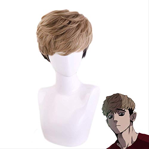 LINLINCD-Anime Coer Wig. Anime Tötung Stalking Sangwoo Kurze Perücke Cosplay Kostüm Hitzebeständige synthetische Haare Männer Mode Perücken von LINLINCD