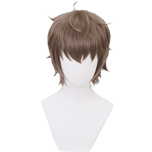 LINLINCD-Anime Coser Anime Cosplay Perücke Männer kurzes braunes Haar mit Perückenkappe for Halloween en von LINLINCD