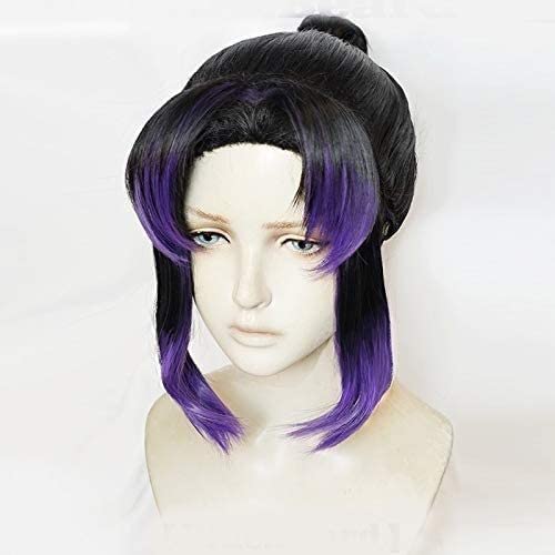 LINLINCD-Anime Coser Wig Dämon Slayer Kimetsu no Yaiba Kochou Shinobu Perücke Cosplay Kostüm Hitzebeständig Kunsthaare Frauen Cosplay Perücken von LINLINCD