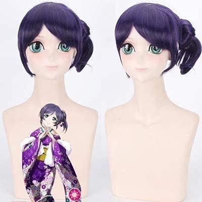 LINLINCD-Anime Coser Wig LoveLive Nozomi Tojo Cosplay Perücke Anime Comic - Märchen Karneval Halloween Party Alltag Männer und Frauen Mode Perücke+Perücke Cap von LINLINCD