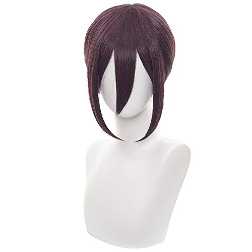 LINLINCD-Anime Coser Wig Makima Perücke Chainew Herren Makima Cosplay Perücke mit Perückenkappe Langer Schwanz Rot Anime Cosplay Wig (Color : Reze) von LINLINCD