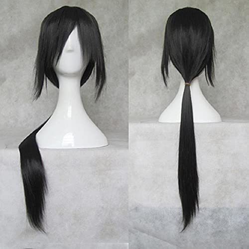 LINLINCD-Anime Coser Wig Perücke 80 cm lang synthetisch Cosplay Perücke Skunks APH Schwarz APH Yao Uchihaka Itachi Kostüm Wigs+Perücke Cap von LINLINCD