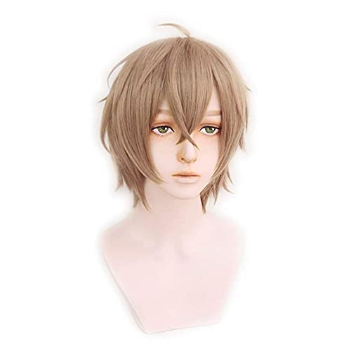 LINLINCD Anime Cosplay Perücke Abteilung Rap Battle Hypnose Mic-DRB. Gentaro Yumeno Cosplay Kurze braune Perücke hitzebeständige Faserhaare+Perücke Cap Party-Männer von LINLINCD