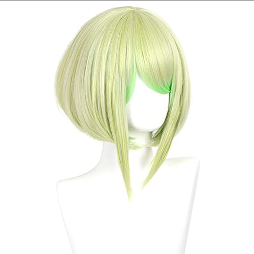 LINLINCD Anime Cosplay Perücke Anime. Promare lio fotia. Cosplay Perücke Gelb-Green Gradient Hair Party Halloween Mädchen Cosplay Faser Synthetische Perücke von LINLINCD