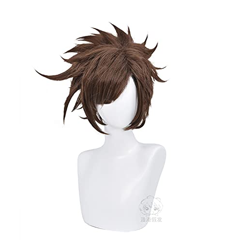 LINLINCD Anime Cosplay Perücke JoJo's Bizarres Abenteuer Joseph Joestar Cosplay Perücke Kurzbraun Synthetische Haarperücke for Männer Frauen Halloween Party Carnival Perücke von LINLINCD