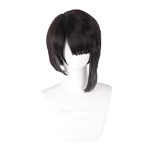 LINLINCD Anime Cosplay Perücke MATSUI GOU Cosplay Touken Ranbu Cosplay Männer Kurzer schwarzer Grauer Perücke Cosplay Anime Cosplay Hitzebeständige synthetische Perücken von LINLINCD