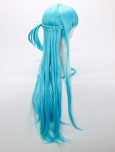 LINLINCD Anime Cosplay Schwert Art Online Yuuki Asuna Halloween Rollenspiel Blaue Perücke Cosplay von LINLINCD