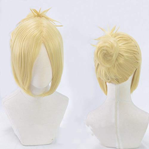LINLINCD Cosplay wig Anime Angriff auf Titan Annie Leonheart Cosplay Perücke Blondes Kunsthaar Frauen Mädchen Synthetisches Haar Halloween Party Perücken Ani Reonhato von LINLINCD