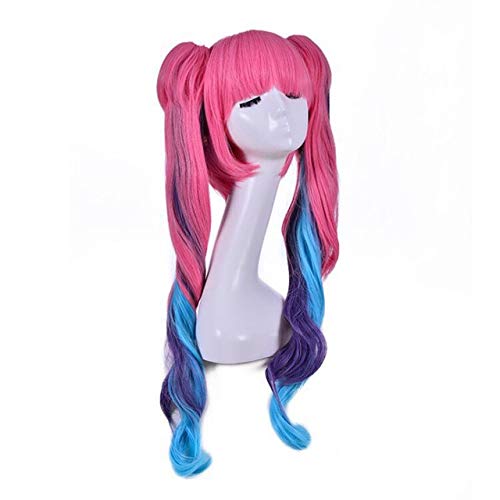 LINLINCD Cosplay wig Anime Cosplay Perücke König Bauer Angela Cosplay Perücke Psychic Girl Hacker Perücke One Size rot von LINLINCD