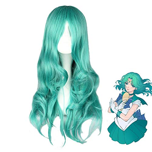LINLINCD Cosplay wig Anime Sailor Moon Neptun Kaiou Michiru Perücke Cosplay Kostüm Frauen Lang Grün Hitzebeständig Synthetisches Haar Lockige Perücken Kaiou Michiru LINLINCD Cosplay wig Anime Sailor Moon Neptun Kaiou Michiru Perücke Cosplay Kostüm Frauen Lang Grün Hitzebeständig Synthetisches Haar Lockige Perücken Kaiou Michiru von LINLINCD