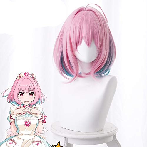 LINLINCD Cosplay wig CINDERELLA MÄDCHEN MEISTER Yumemi Riamu Cosplay Perücke Frauen Kurzes glattes synthetisches Haar Kopfbedeckung von LINLINCD