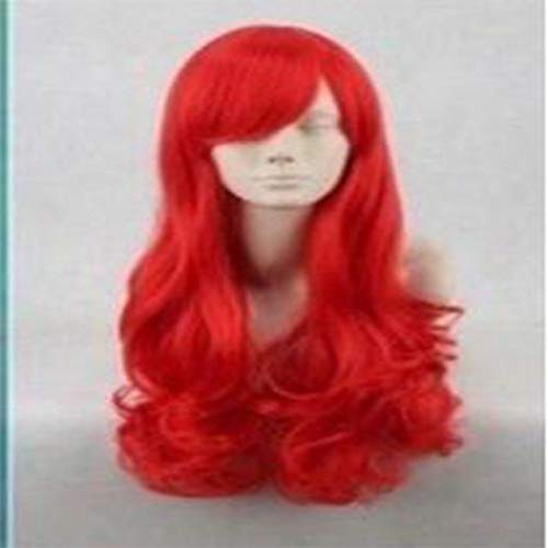 LINLINCD Cosplay wig Das kleine Meerjungfrau Haarteil Ariel Princess Haarteil Rot Langes lockiges Haarteil Animation Cosply Perücke+Perücke Kappe Rot von LINLINCD