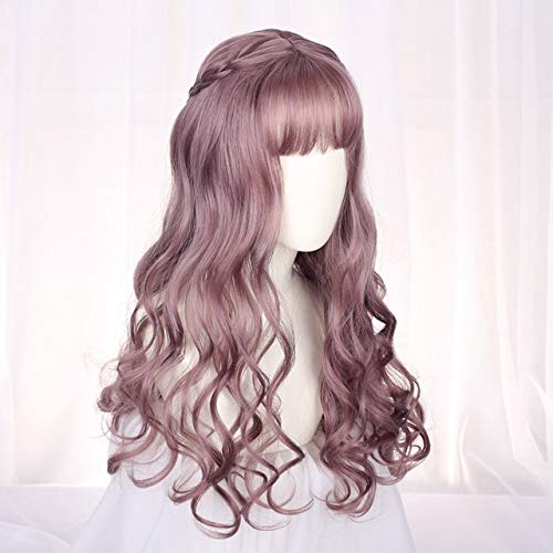 LINLINCD Cosplay wig Harajuku Lolita Süße tägliche Perücke Gradient Ombre Mädchen Lockige Perücken Cosplay Prinzessin Synthetisches Haar Mischfarbe Lange gewellte Party Perücke A. von LINLINCD