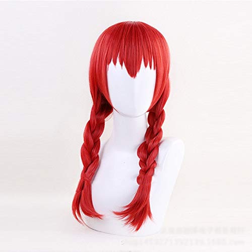 LINLINCD Cosplay wig Japanische Anime Cosplay Perücke Amano Miu Off Blend S Rote Zöpfe Anime Damen Perücke+Perücke Kappe Rot von LINLINCD