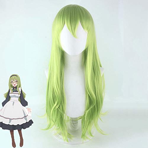 LINLINCD Cosplay wig Karin Perücke Prinzessin Connect! Re: Dive Green Long Curl Hitzebeständiges Faserhaar Peluca Princess Connect Karin Kostüm Cosplay Perücken Pl-747 von LINLINCD