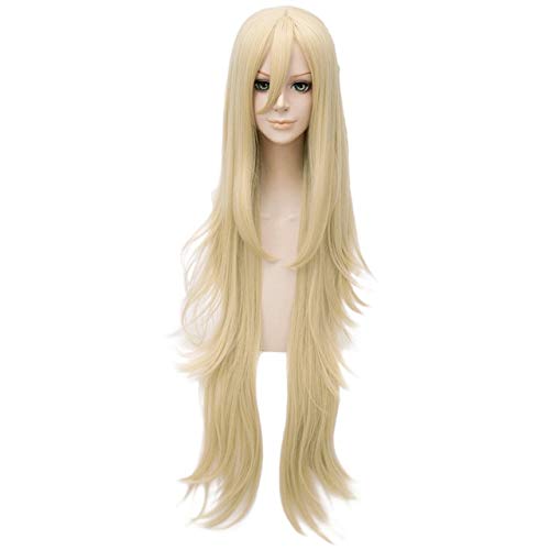 LINLINCD Cosplay wig Rachel Gardner Engel des Todes Cosplay Perücke Ray 90 CM Gold Synthetische Anime Engel des Todes Cosplay Perücke Ray Frauen Haar+Haarnetz Einheitsgröße wie das Bild von LINLINCD