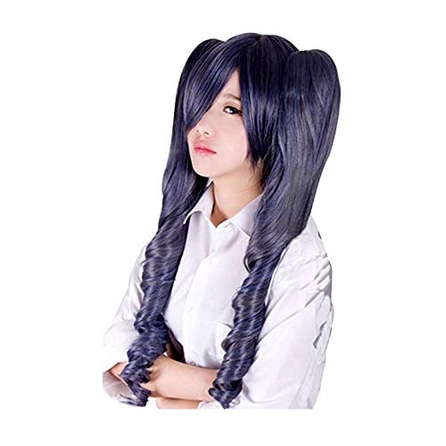 LINLINCD Cosplay wig Schwarzer Butler Kuroshitsuji Ciel Phantomhive Perücke Blau Grau Mix Synthetisches Haar Cosplay Perücken Abnehmbarer Clip Pferdeschwanz Perücken+Perückenkappe von LINLINCD