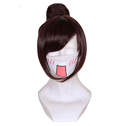 LINLINCD Cosplay wig Spiel Cosplay Perücke 35cm rote kurze gerade synthetische Haar Overwatch Mei Perücke mit Brötchen Frauen Mädchen Weihnachten Holloween Geschenk Mei von LINLINCD
