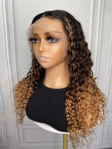 LINLINCD-Menschliche Spitze Perücken 13 * 4 Spitze Front Medium Water Wave Echthaarperücke für schwarze Frauen von LINLINCD
