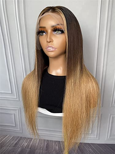 LINLINCD-Menschliche Spitze Perücken 13 * 4 Spitze Front gerade Echthaarperücke für schwarze Frauen von LINLINCD
