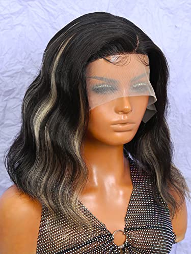 LINLINCD-Menschliche Spitzenperücken 13 * 4 * 1 Spitze Front Echthaarperücke für schwarze Frauen (200Dichte 13 * 4 * 1,12 Zoll) von LINLINCD